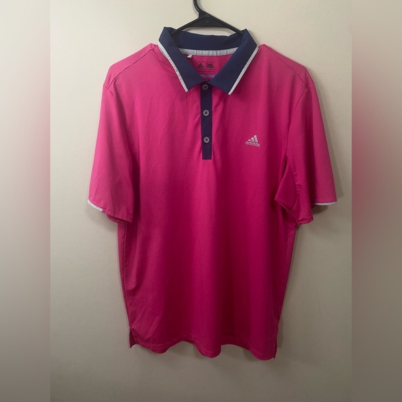Adidas Men's Pink Polo Shirt Size Medium.in excellent condition - Picture 2 of 10